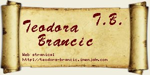 Teodora Brančić vizit kartica